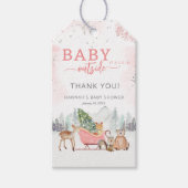 ウィンターウッドランドベビーベビーシャワー外は寒い ギフトタグ (正面)
