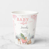ウィンターウッドランドベビーベビーシャワー外は寒い 紙コップ (裏面)