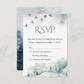 ウィンターウッドランドホリデーウェディングRSVPカード 招待状 (正面/裏面)