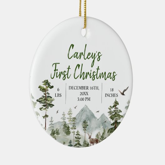 ウィンターウッドランド初めてのクリスマスズパインツリー セラミックオーナメント (右)