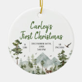 ウィンターウッドランド初めてのクリスマスズパインツリー セラミックオーナメント (正面)