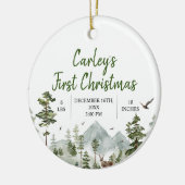 ウィンターウッドランド初めてのクリスマスズパインツリー セラミックオーナメント (左)