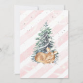 ウィンターウッドランド動物の鹿の赤ちゃんシャワー招待状 招待状 (裏面)