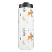 ウィンターウッドランド動物フォークアートクリスマス タンブラー (正面)