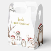 ウィンターウッドランド動物最初の誕生日ありがとう フェイバーボックス (オープン)