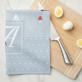 ウィンターウッドランド北欧モノグラムの装飾 キッチンタオル (四つ折り)