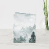 ウィンターウッドランド山林素晴らしホワイトフクロウ シーズンカード (裏面)