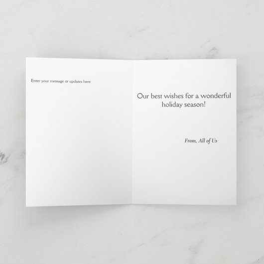 ウィンターウッドランド折り畳み休日/クリスマスカード サンキューカード (内部)