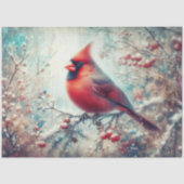 ウィンターウッドランド水彩（鳥）ショウジョウコウカンチョウデコページ 薄葉紙 (正面)