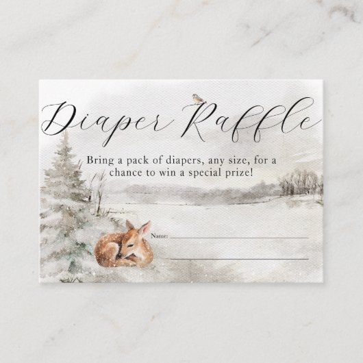 ウィンターウッドランド男の赤ちゃんシャワー エンクロージャーカード (正面)