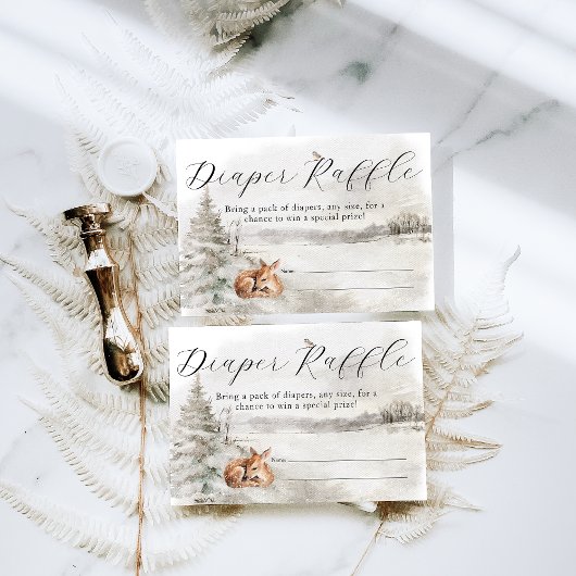 ウィンターウッドランド男の赤ちゃんシャワー エンクロージャーカード