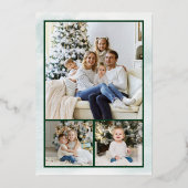 ウィンターウッドランド素朴クリスマスフォト金ゴールド 箔シーズンカード (裏面)