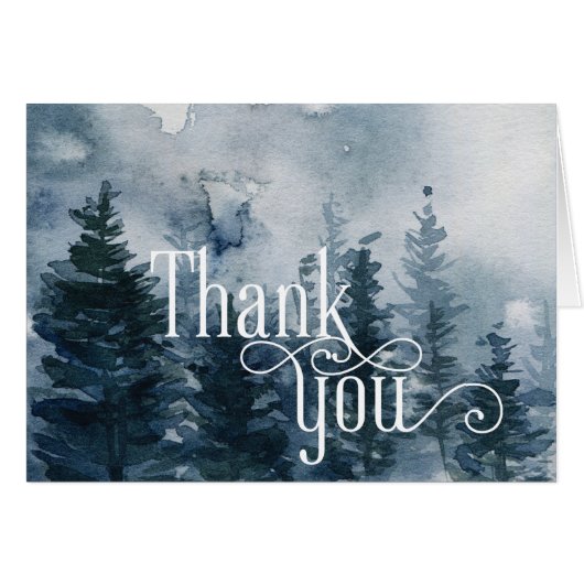 ウィンターウッドランド結婚ホリデーズサンキューカード (正面横)