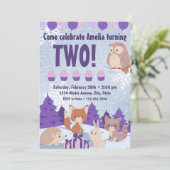 ウィンターウッドランド誕生日招待状 招待状 (スタンド正面)