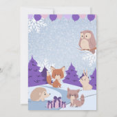 ウィンターウッドランド誕生日招待状 招待状 (裏面)