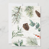 ウィンターウッドランド誕生日招待状- 1歳の誕生日 招待状 (裏面)