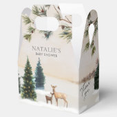 ウィンターウッドランド赤ちゃんシャワーお願いボックス フェイバーボックス (オープン)