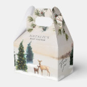 ウィンターウッドランド赤ちゃんシャワーお願いボックス フェイバーボックス (正面サイド)