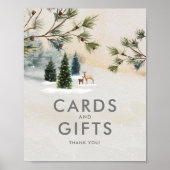 ウィンターウッドランド赤ちゃんシャワーカードとギフト ポスター (正面)