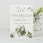 ウィンターウッドランド赤ちゃんシャワーサンキューカード 招待状 (スタンド正面)