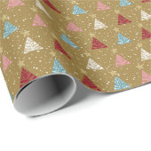 ウィンターウッドランド金ゴールドクリスマスツリー ラッピングペーパー (ロールコーナー)