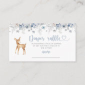 ウィンターウッドランド青い鹿おむつラッフルチケット エンクロージャーカード (正面)