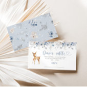 ウィンターウッドランド青い鹿おむつラッフルチケット エンクロージャーカード
