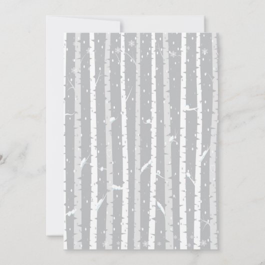 ウィンターウッドランド鹿キツネベビーシャワー招待状 招待状 (裏面)