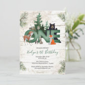 ウィンターウッドランド1st誕生日パーティの招待状 招待状 (スタンド正面)