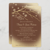 ウィンターウッドランド50周年記念金ゴールドとブラウン 招待状 (正面/裏面)