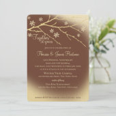 ウィンターウッドランド50周年記念金ゴールドとブラウン 招待状 (スタンド正面)