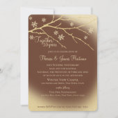 ウィンターウッドランド50周年記念金ゴールドとブラウン 招待状 (正面)