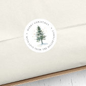 ウィンターウッドランド クリスマスツリー パーソナライズド ラウンドシール