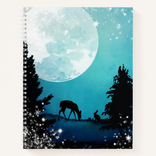 ウィンターウッドランド&ディアスケッチブック ノートブック (正面)