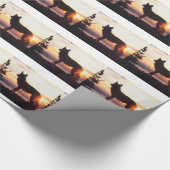 ウィンターウルフシルエット ラッピングペーパー (角)