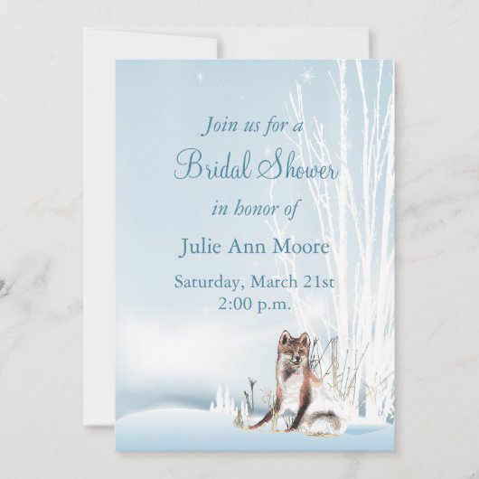 ウィンターウルフ ブライダルシャワー 招待状 (正面)
