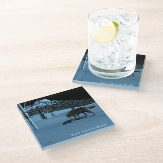 ウィンターウルフ – Tapetum Lucidum ガラスコースター (アングル)