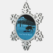 ウィンターウルフ – Tapetum Lucidum スノーフレークピューターオーナメント (右)