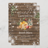 ウィンターウ素朴ィードクリスマスパーティーブライダルルンチョン 招待状 (正面/裏面)