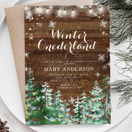 ウィンターウ素朴ッドスノーフレークスオンダーランド誕生日 招待状