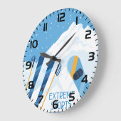 ウィンターエクストリームスポーツ ラージ壁時計 (傾斜)