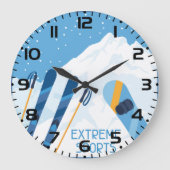 ウィンターエクストリームスポーツ ラージ壁時計 (正面)