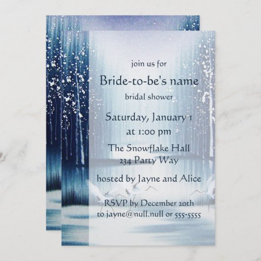 ウィンターエグレッツブライダルシャワー招待 招待状 (正面/裏面)