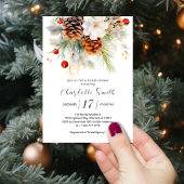 ウィンターエバエレガントーグリーン&ローワンブライダルシャワー 招待状