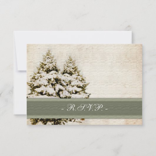 ウィンターエバーグリーンズヴィンテージウエディング招待状 出欠カード (裏面)