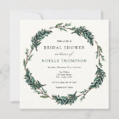 ウィンターエバーグリーンバッファロープレイドブライダルシャワー 招待状 (正面)