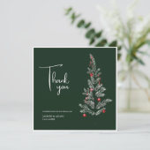 ウィンターエメラルドグリーンフェスティバル結婚クリスマス サンキューカード (スタンド正面)