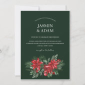 ウィンターエメラルドグリーンフェスティバル結婚クリスマス 招待状 (正面)