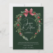 ウィンターエメラルドグリーンフェスティバル結婚クリスマス 招待状 (正面)