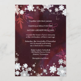 ウィンターエレガンスノー結婚フラワーズ 招待状